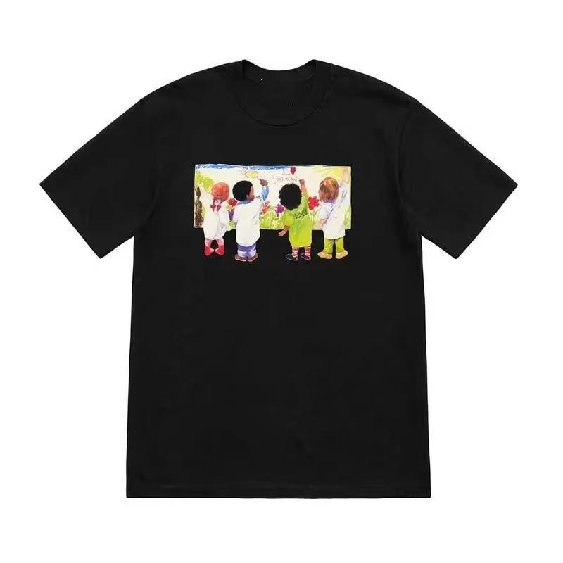 T-shirt con stampa scultura Cupido Estate e Autunno 2025, top sportivo ampio e casual a maniche corte da uomo e da donna