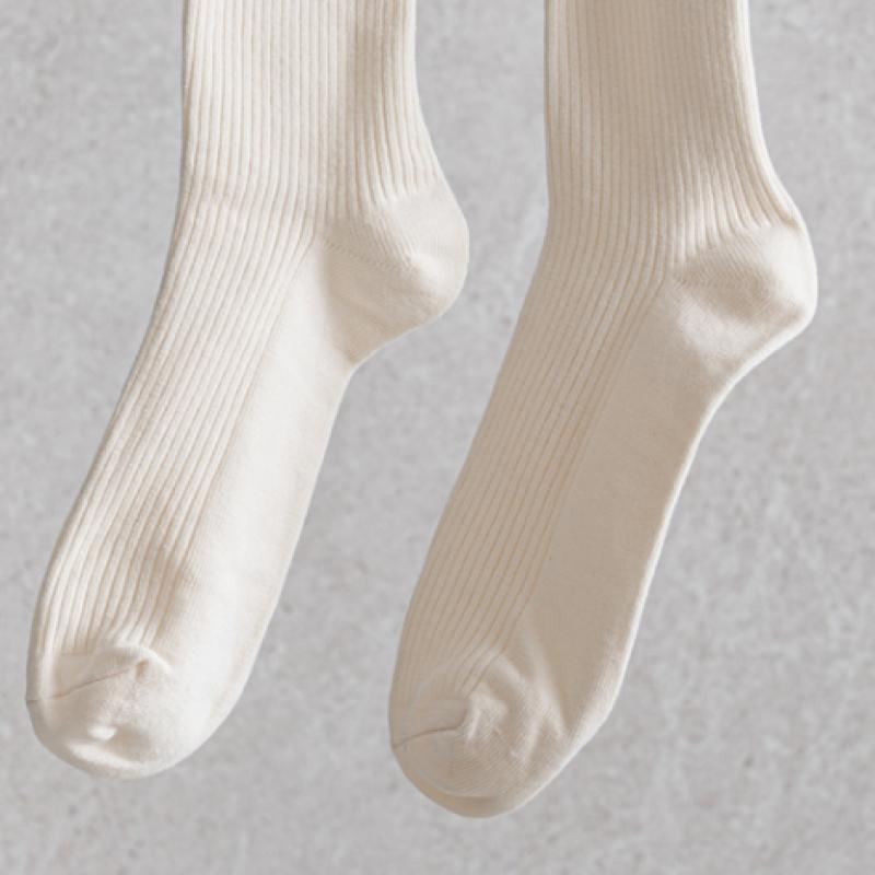 Monfoot Men S Ribbed Long Neck SockS Ivory