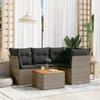 Vidaxl 5-Cz. Garden Lounge Set, Cushions, Grey PE Rattan
