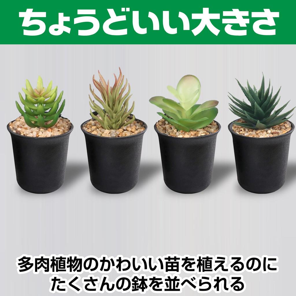 Famimueno Mini-Anzuchttöpfe, Plastik-Blumentopf mit Löchern, für Zimmerpflanzen, Kräuter und Blumen (Schwarz, 8cm Durchmesser x 20 Stück)