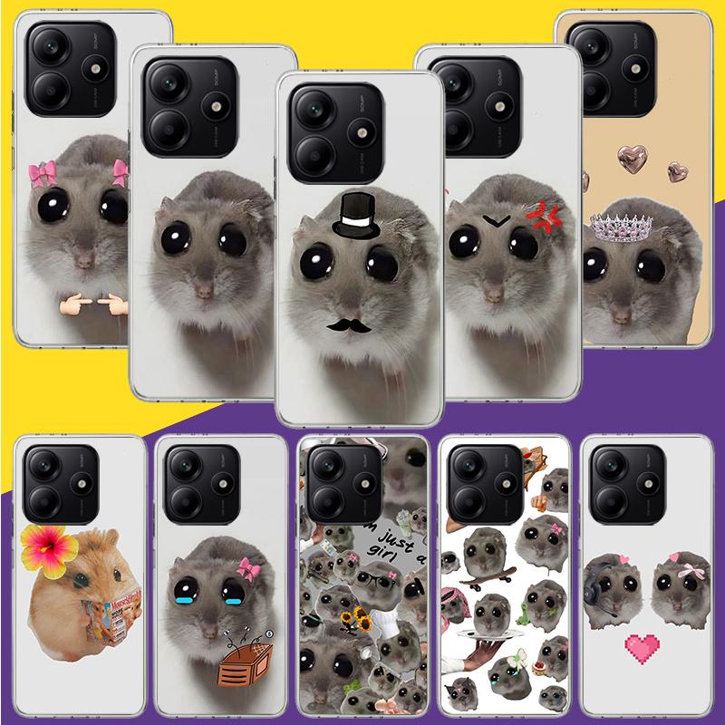 Funny Sad Hamster Meme Phone Case For Xiaomi Redmi Note 15 14 13 12S 12 Pro Plus 11S 11E 11 11T 10S 10 Art Soft Pattern Cover Re