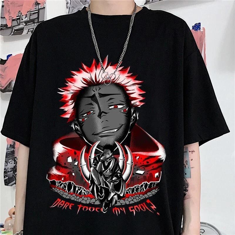 

Косплей Аниме Манга Jujutsu Kaisen Футболка Футболка Костюмы Черный Полиэстер S