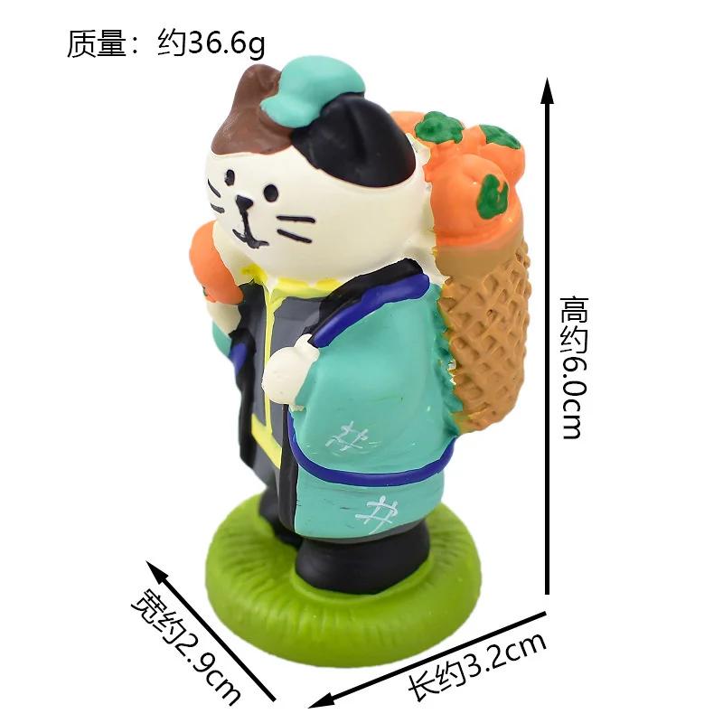 INS ZAKKA Resin Ornaments Autumn Harvest Chestnut Series Persimmon Tree Thief Cat Camera Prop Japanese Mini Home Decoration Gift
