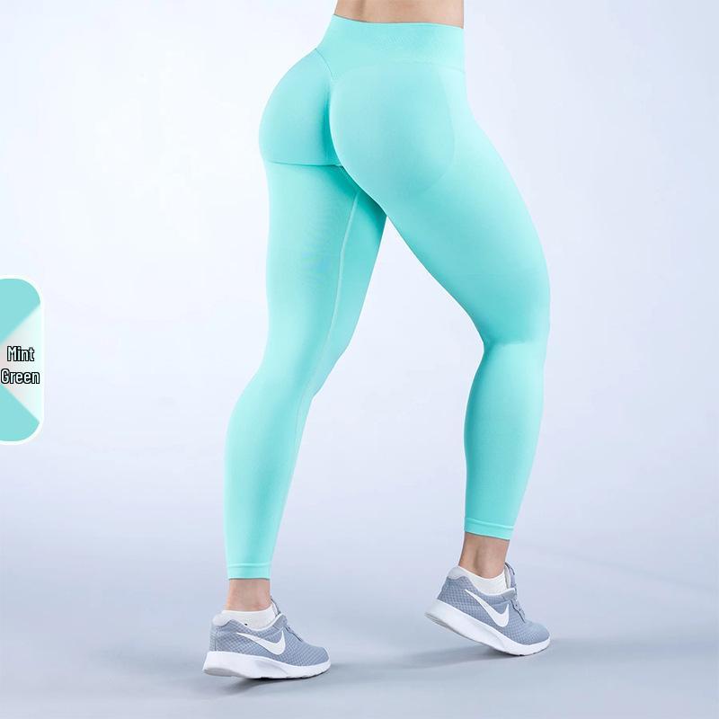 

Бесшовные трикотажные брюки для йоги Kelicopy Dfyne с эффектом подтяжки бедер - Женские фитнес-брюки полной длины с трехсекционной талией. XL