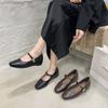 Ultra-Soft Leather Black Flats Women's Shoes 20266 New Autumn Low Heel Flat Bottom French