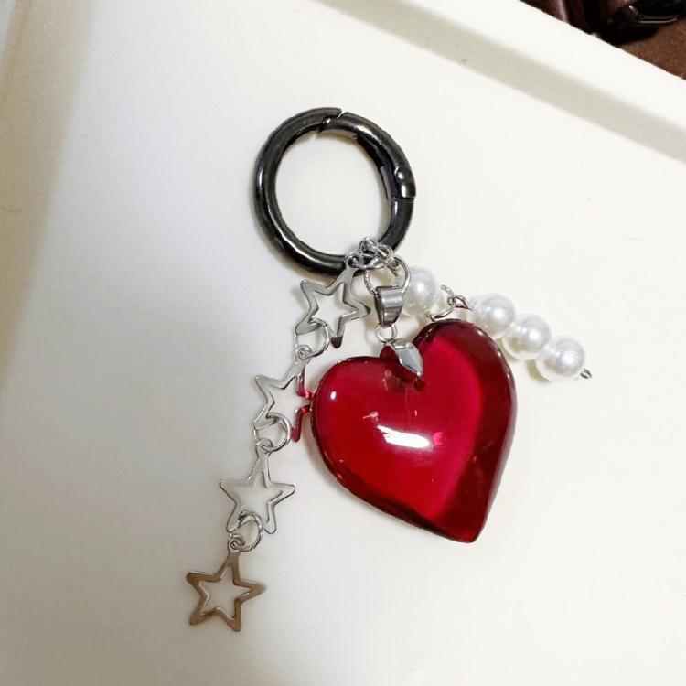 Elegant Heart Key Rings Bag Decoration Alloy Keychain Jewelry for Bags Car Keys