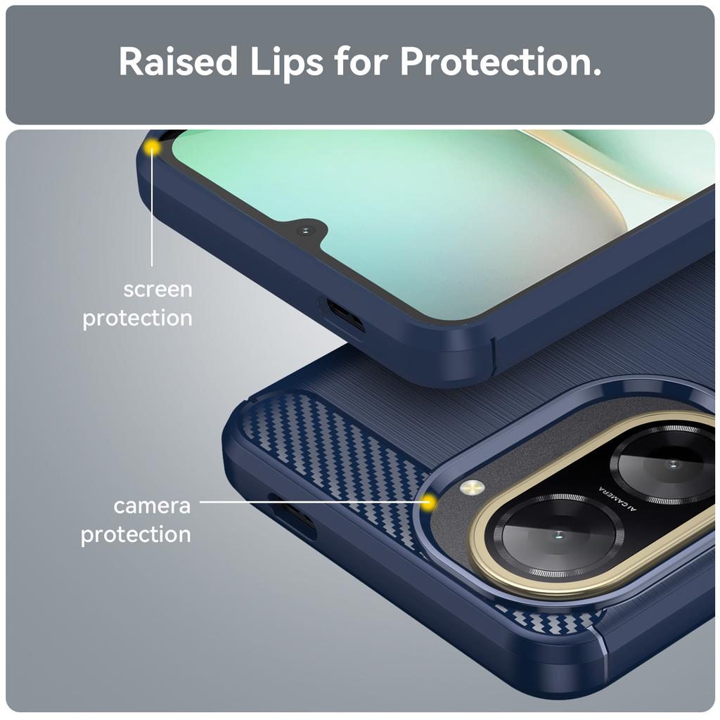 For Xiaomi Poco C71 4G Case Protective Phone Cover Carbon Fiber Texture Brushed