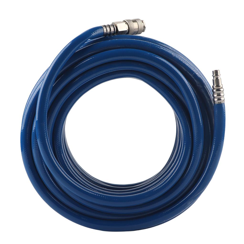 Pneumatischer PVC-Schlauch Luftleitungsschlauch 15M Blau Flexibler Pneumatischer PVC-Schlauch mit Schnellkupplung für Luftkompressor Pneumatischer Luftschlauch