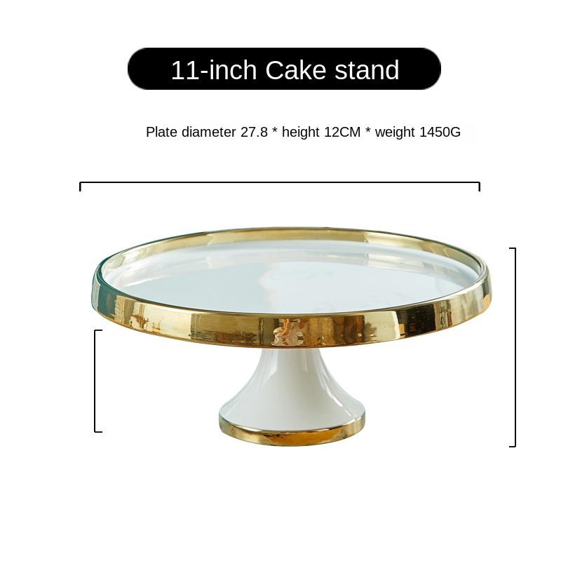 

Позолоченный керамический поднос для торта, подставка для десертного стола, тарелка для выпечки, хлеба, фруктов, стеклянный колпак, подставка для украшений, чайная чашка, посуда для еды