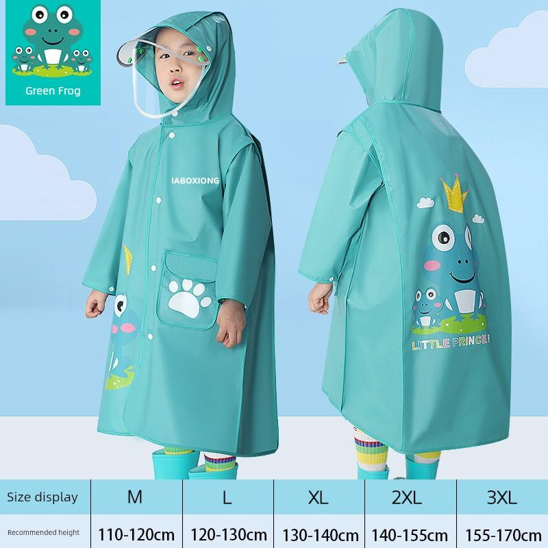 Children's Raincoat with Large Brim for Boys and Girls, with Backpack Space, Kids' Raincoat for Outdoor Hiking, Student School Poncho