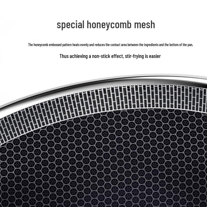 Kangbach 32cm 3-Ply 304 Stainless Steel Honeycomb Wok