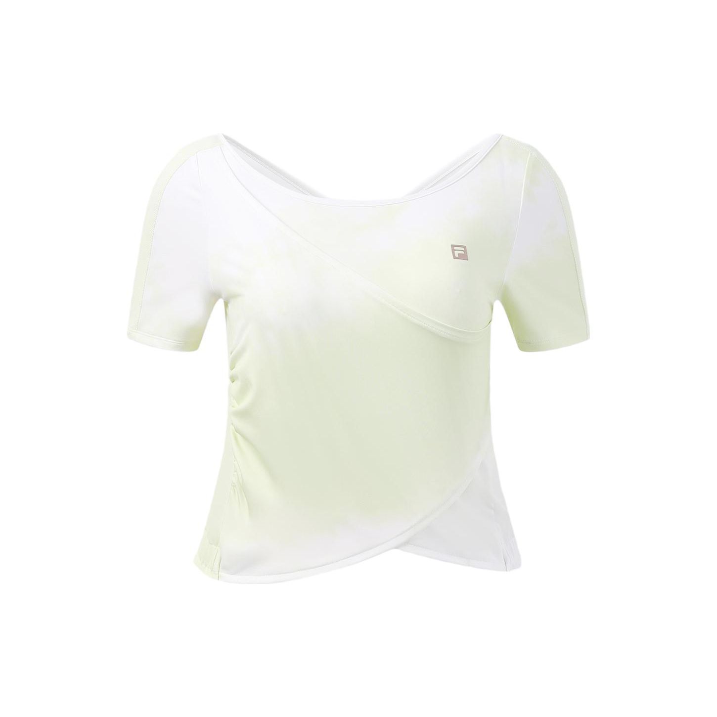 

FILA Color Block Spliced Fitness Short Sleeve T-Shirt Women tops A11W321121F-ZA XL