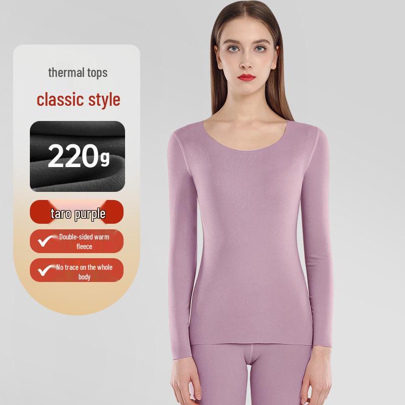 Velvet Women's Seamless Thermal Fleece-Lined Underwear Set for Autumn Winter