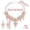 Vintage Bridal Jewelry Set for Women Necklace Earrings Party Prom Wedding Accessories