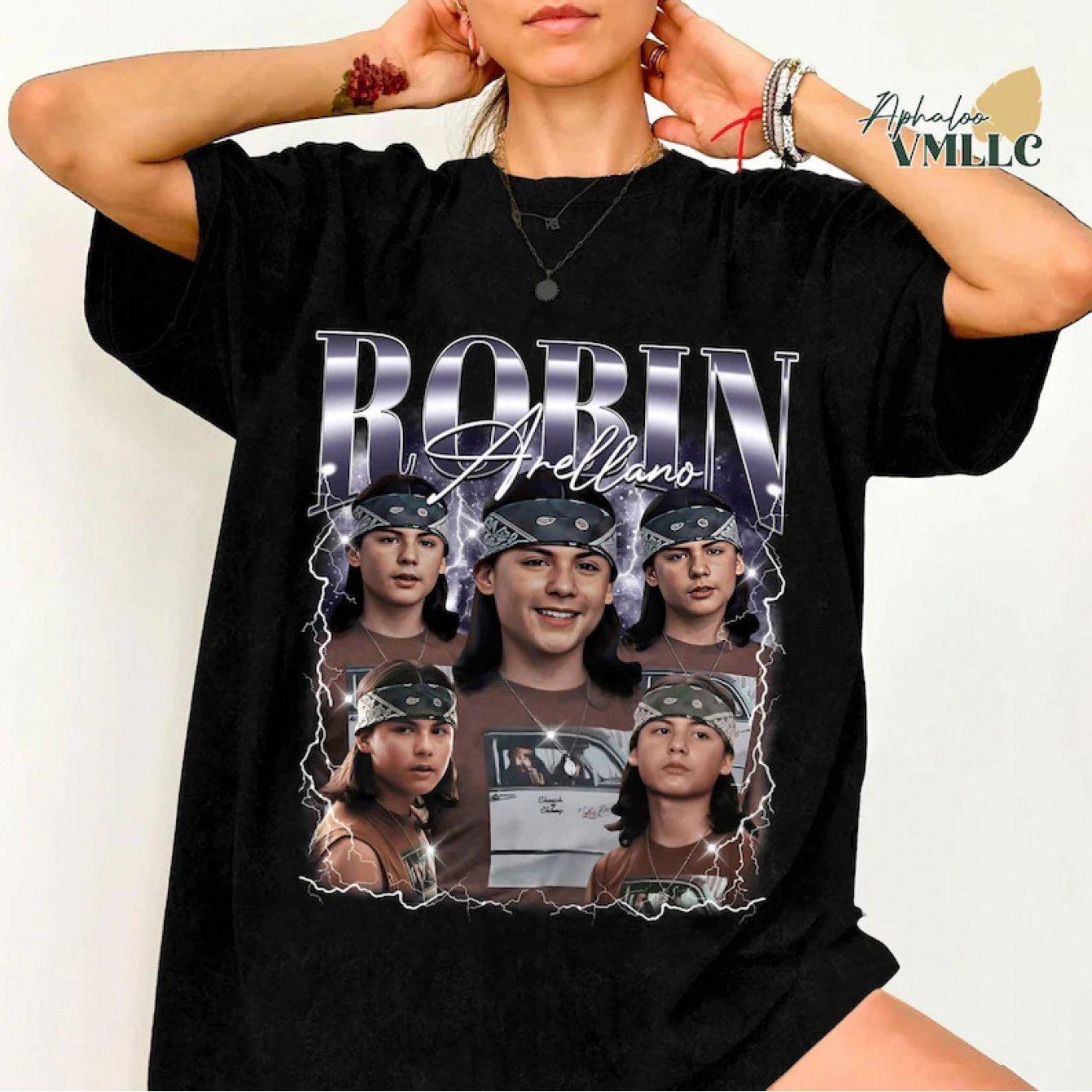 Robin Arellano Retro Unisex Tshirt Geometric Pattern Round Neck Casual Style Suitable for All Seasons S