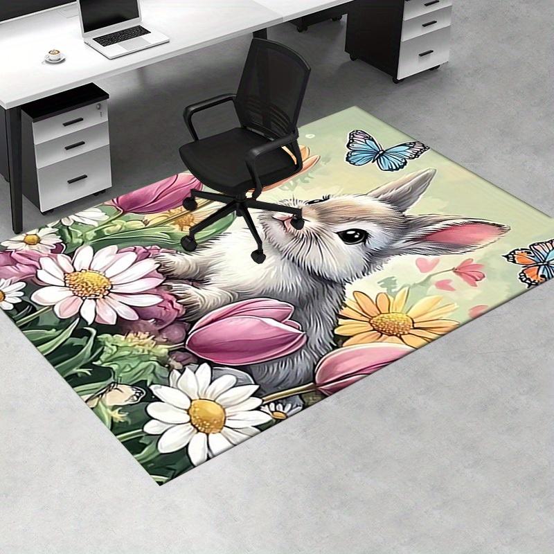 Office Carpet-Spring Bunny and Flowers Design for Sofa Protection Under Chairsa310
