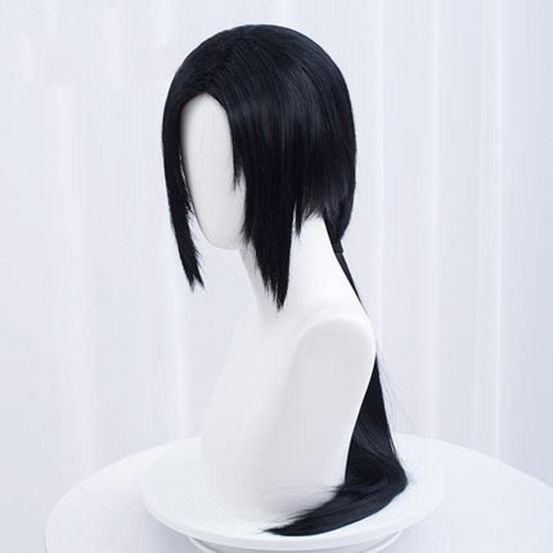 Anime Itachi Uchiha Long Straight Black Uchiha Itachi Cosplay Wig Heat Resistant Synthetic Wigs + Headband + Wig Cap
