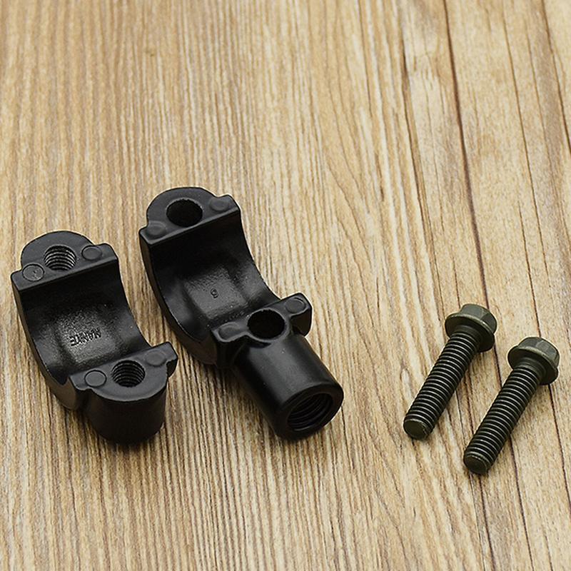 2 Adet 22Mm Gidon 10Mm 8Mm Dişli Üniversal Motosiklet Ayna Montaj Kelepçesi Dikiz Aynası Tutucu Adaptör Siyah Kelepçe Tabanı