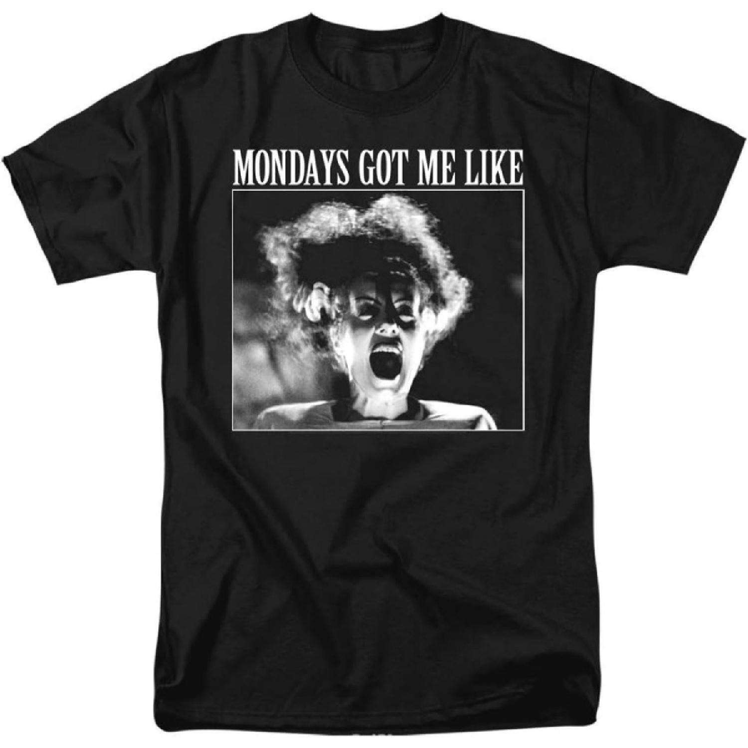 A&E Designs Bride of Frankenstein T-Shirt Mondays Got Me Like Black Tee XXXXXL разноцветный