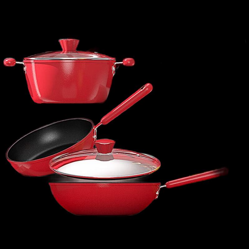 Urban Wife DSTZ3 Red 3-Piece Cookware Set