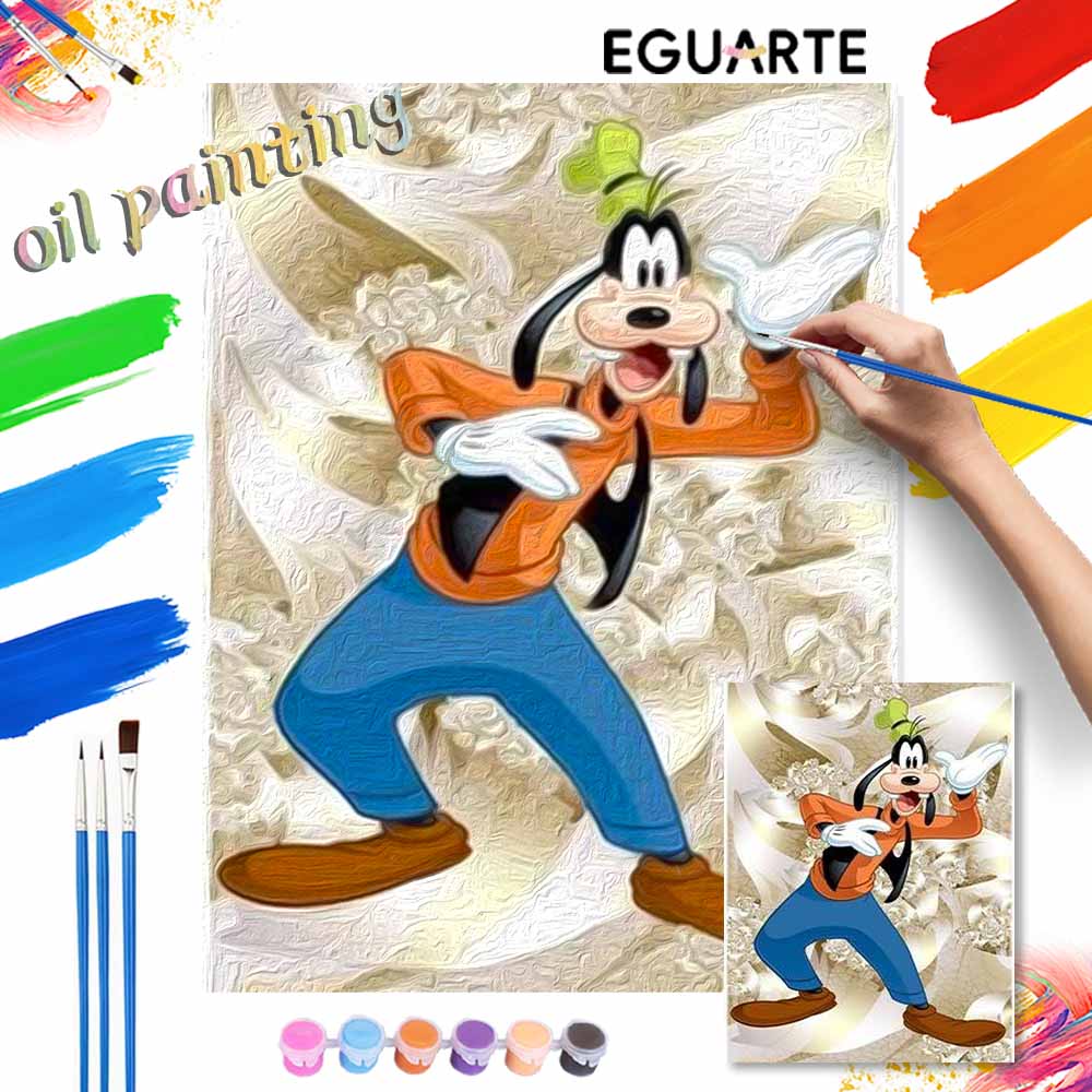 Disney Goofy oil painting painting art handmade diy painting home decoration gift