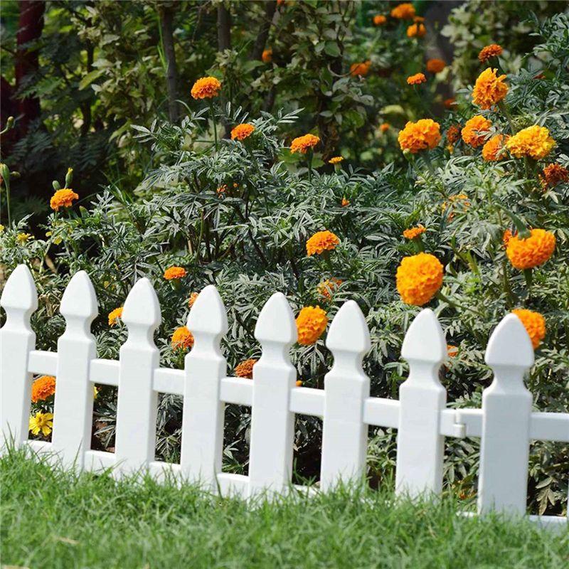 ABIY Plastic Picket Garden Fence Path Border, Set Of 4