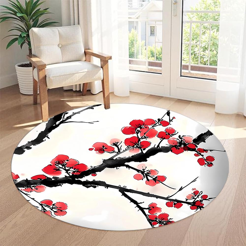 Flower Round Carpet Suitable for Living Rooms Balcony Dormitory Study room Antislip Round Carpet Decorate Offices Perfect Gift for Friends Family
