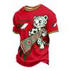 Men's Neck Short Sleeve T-Shirt with Soccer Print for Casual Wear