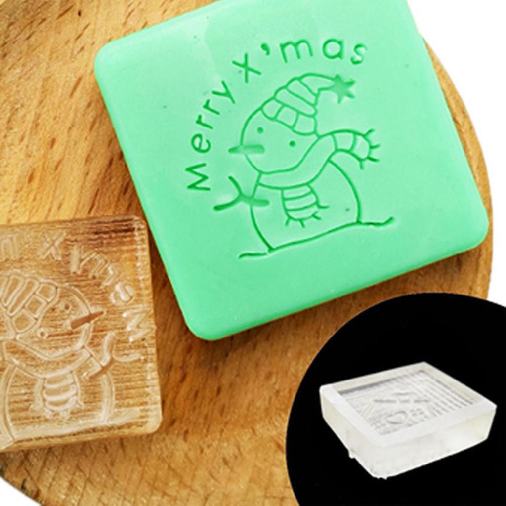 Soap Making Acrylic Stamps Christmas Series Transparent Handmade Soap Seal Stamp
