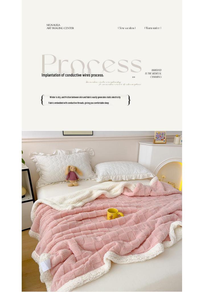 2025 Ultra Soft Double-Sided Taffeta Lambswool Milk Velvet Throw Blanket