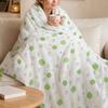 Four Leaf Clover Blanket, Multi-Purpose Air Conditioner Blanket, Soft Double-Sided Flannel Throw Blanket for Sofa Bed Dorm Office