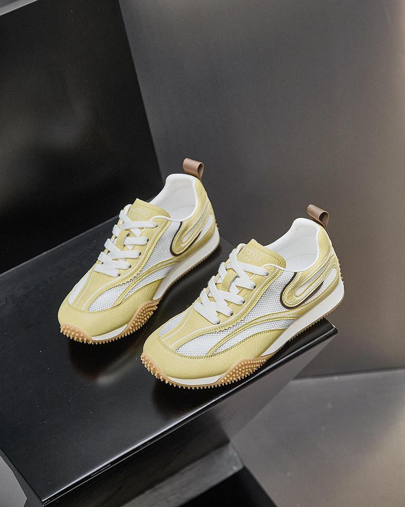 Retro Flat-bottomed German Training Shoes Women's 2025 New Trendy Spring and Autumn Breathable Niche Yellow Casual Versatile Forrest Gump Sports Shoes