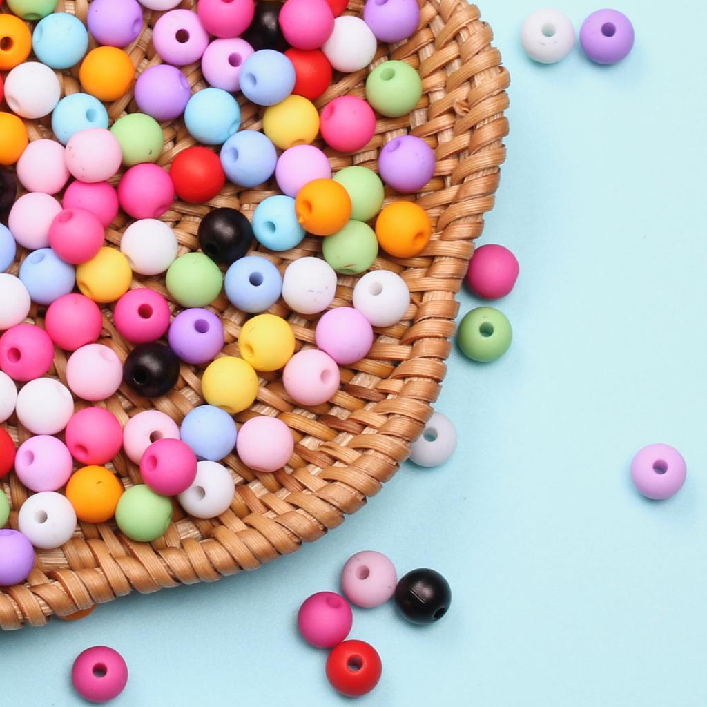 6mm 200Pcs Multicolor Spacer Acrylic Beads for DIY Pendant  Necklace Bracelet Jewelry Making Handmade Material Accessories