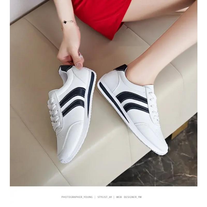 Fashion Summer Cross-Border Bestseller Women's Casual Running Shoes Soft Leather Comfortable Bottom Agan Style Lace-Up Sport Sneakers