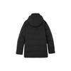 Skechers Stroll Series Solid Color Hooded Casual Mid-Length Down Jacket Men Outerwear Black L423M150-03B6