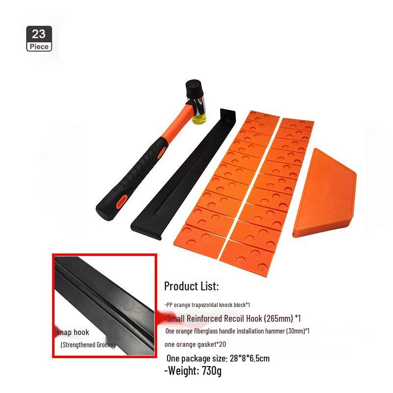 New Hardwood Flooring Installation Tool Set: Hammer, Recoil Hook, Spacers for Solid Wood and Laminate