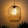 Battery Operated Hanging Lamp Cordless Decorative Pendant Light   Metal Mesh Lanterns for Home Garden Patio Indoors Outdoors