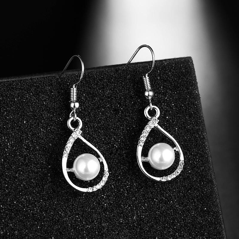 Ear Hook, Creative Pearl Rhinestone Stud Earrings, Geometric Round Star And Moon Earrings