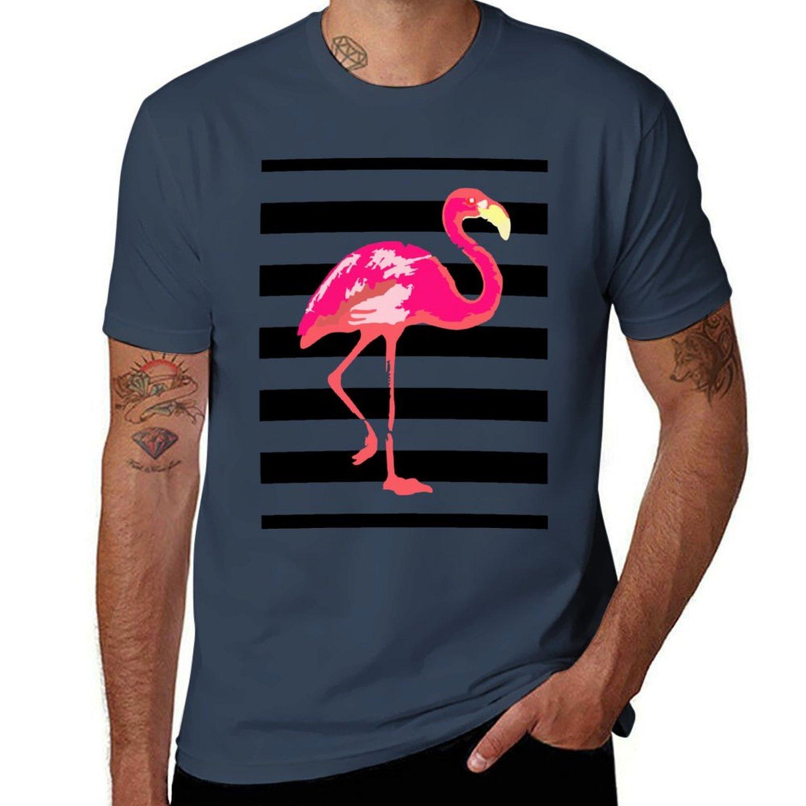 Flamingo Tshirt Regular Fit Plain Tee Shirt S
