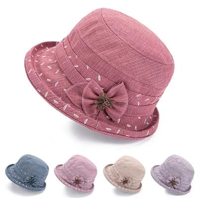 Wiosenno-jesienny kapelusz z tkaniny casual dla seniorów i letni kapelusz typu pot dla seniorów, cienki kapelusz typu bucket przeciwsłoneczny, modny kapelusz typu pot