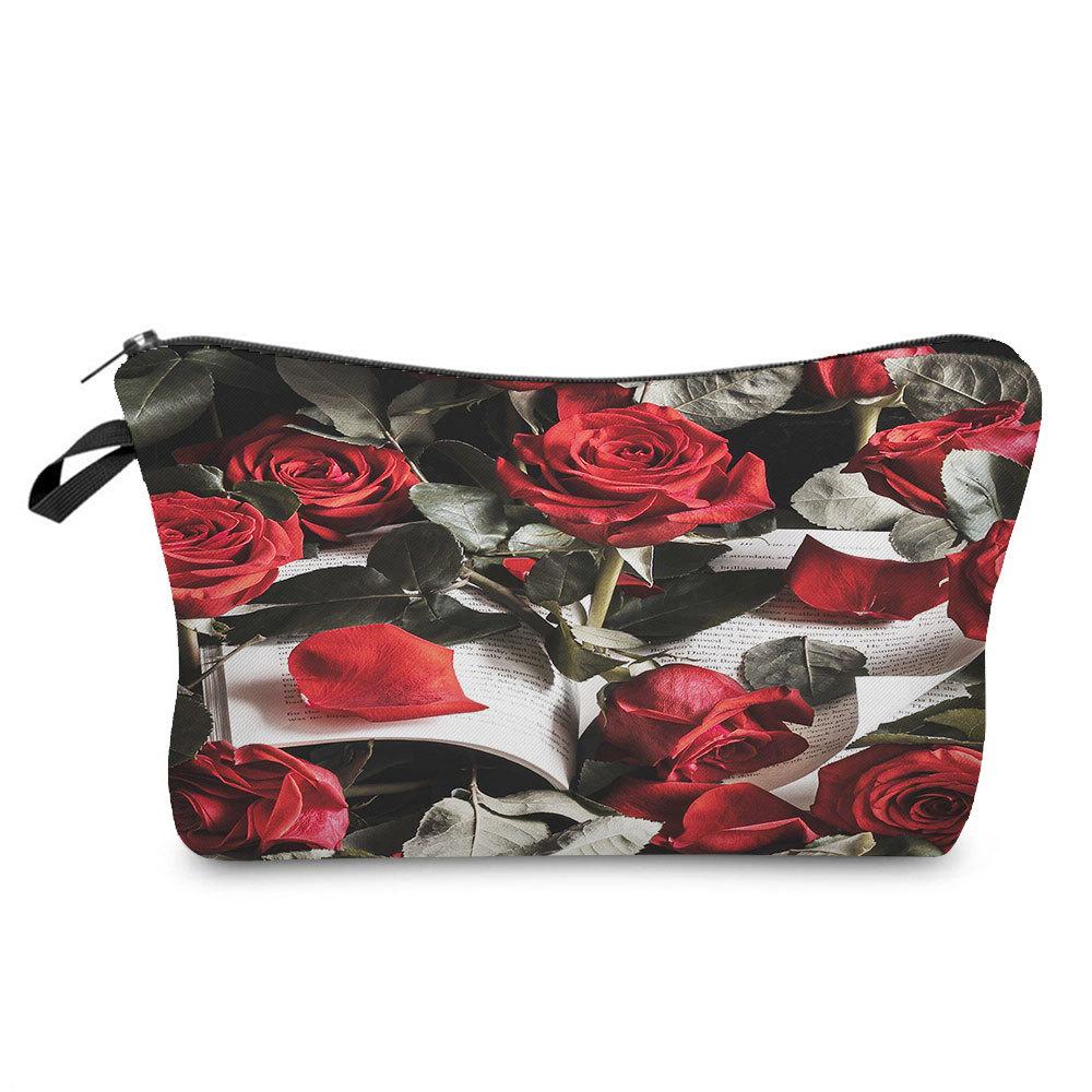 Women Hearts Print Cosmetic Bag Toiletries Organize Travel Storage Case KTB