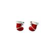 Korean Style Cute Red Christmas Socks Stud Earrings - Mori Style Gift for Girlfriend