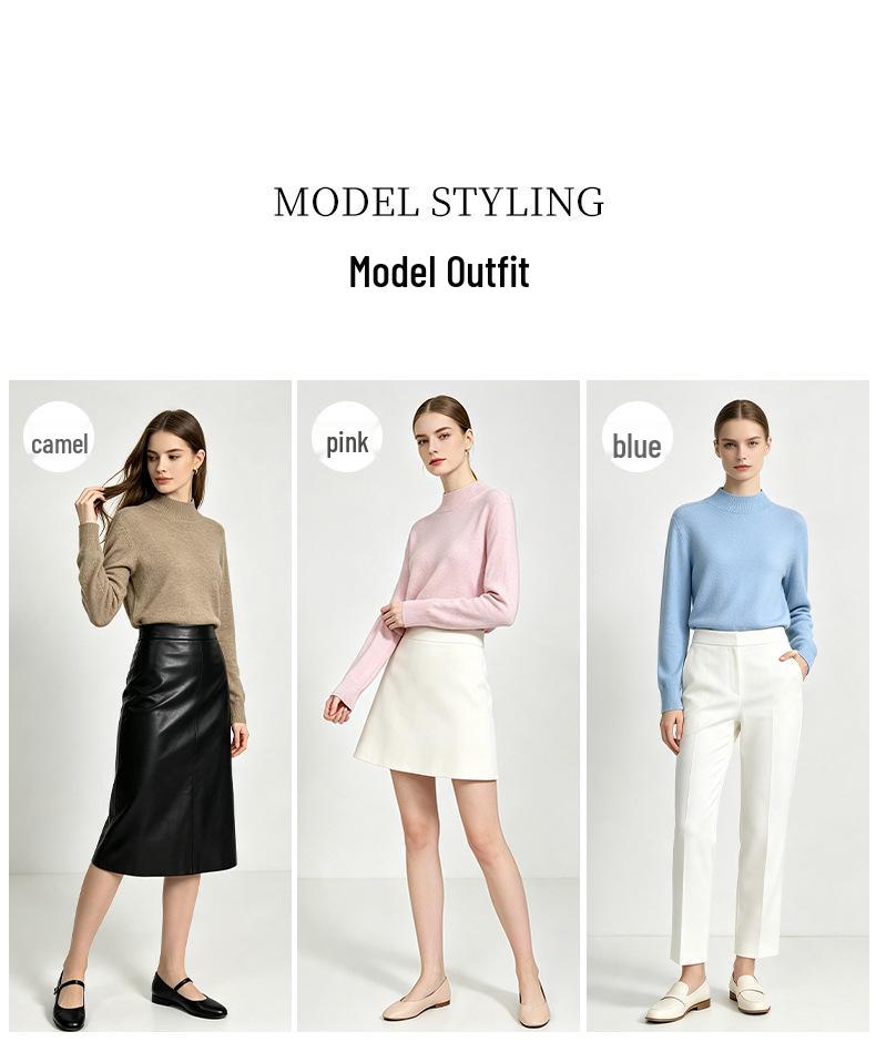 Xin Ge Women's Lambswool Cashmere Pullover: Skin-friendly, Temperature-locking Knitwear for Autumn.