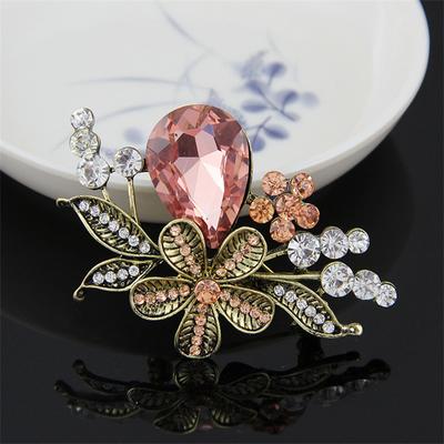 Wysokiej klasy wykwintna broszka korsarz damski moda retro strasy czysta róża kwiat biżuteria