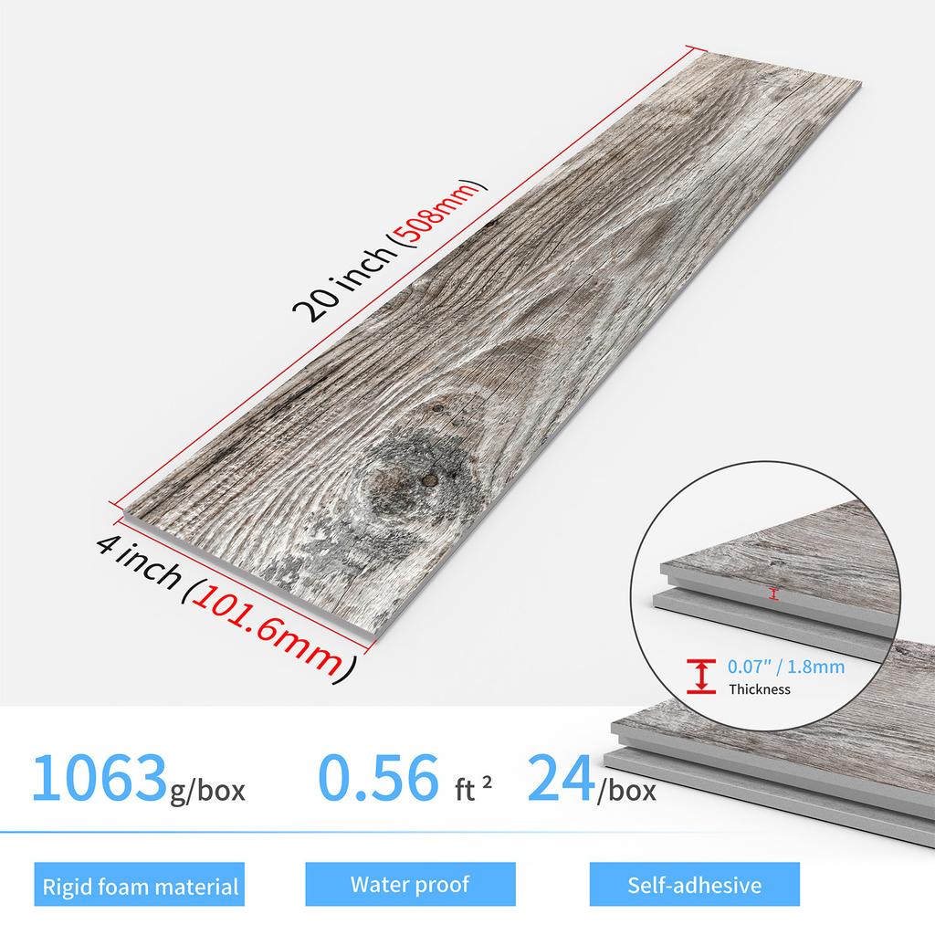 Woodgrain Wall Panels Thick Foam - Waterproof PET Matte Stickers for Kitchen Backsplash & Living Room Self-Adhesive