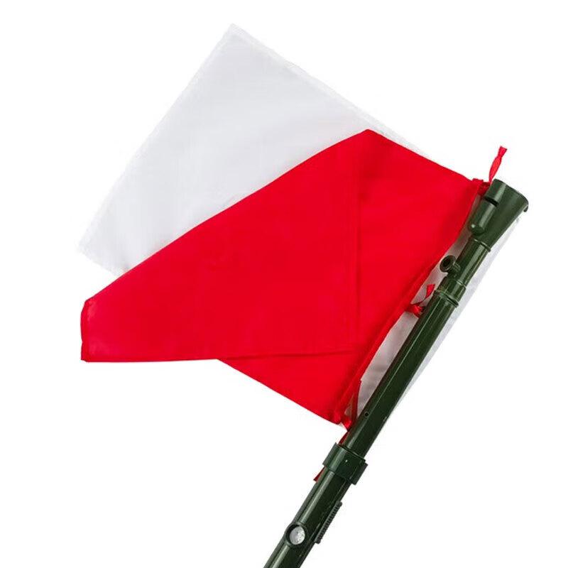 Red and White Training Command Flag with Signal Light