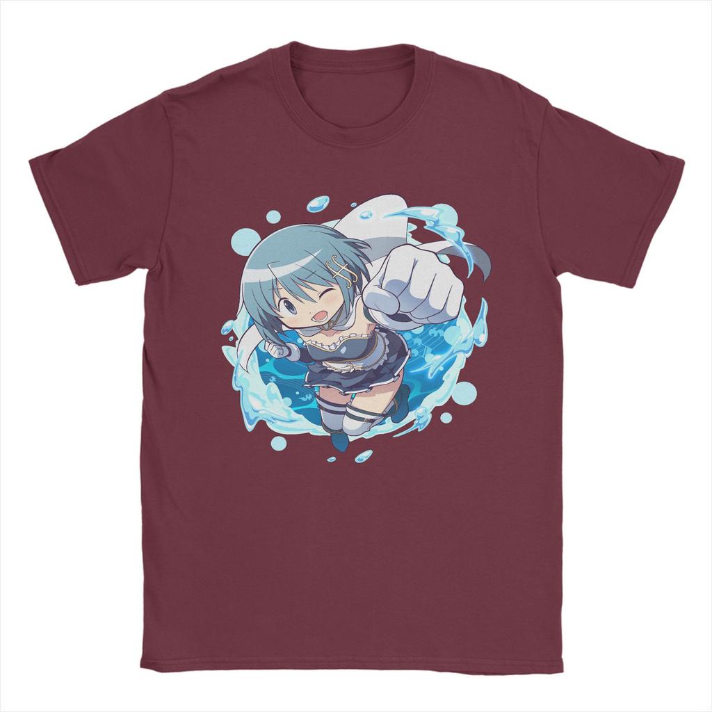 Mahou Shoujo Sayaka Miki T-Shirt Men Madoka Magica Anime Vintage 100% Cotton Tees Crewneck Short Sleeve T Shirts Plus Size Tops