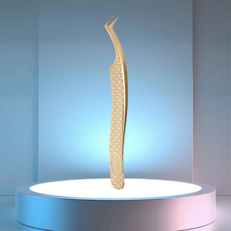 Gold-Plated Precision Eyelash Grafting Tweezers Set