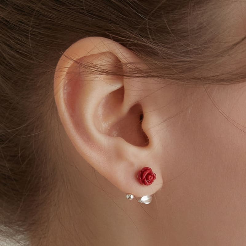 Tatiana (925 Silver) Standard Rose Ear Jacket Earrings EC3043