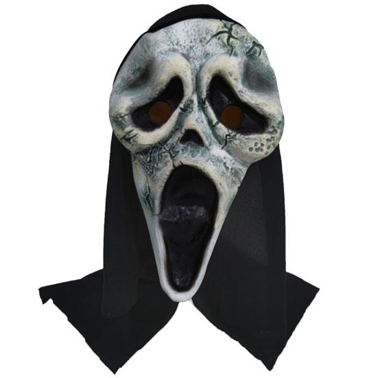 Skull Cover Spooky Halloween Latex Headgear Scream Masque for Haunted Houses Parties